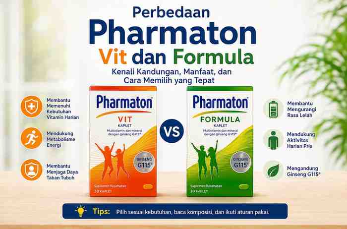 Perbedaan Pharmaton Vit dan Formula